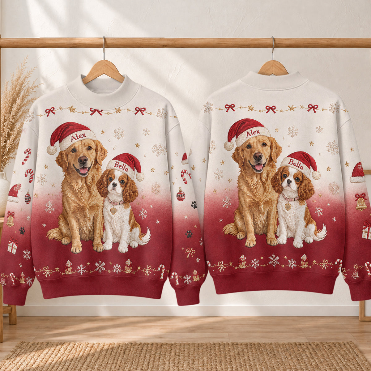 Merry Woofmas - Personalized Dog Mock Neck Sweatshirt