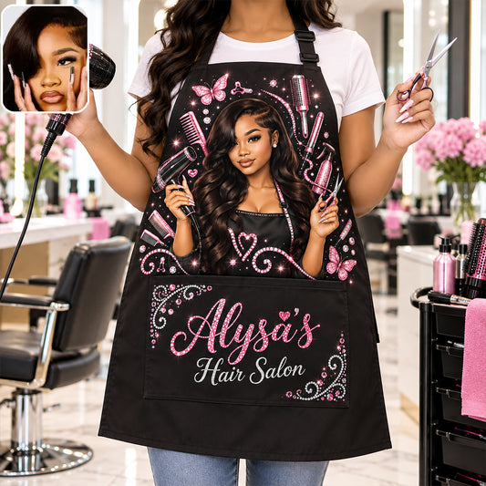 Hairdresser Custom Apron From Any Photo - Personalized Hairdresser Apron With Pockets