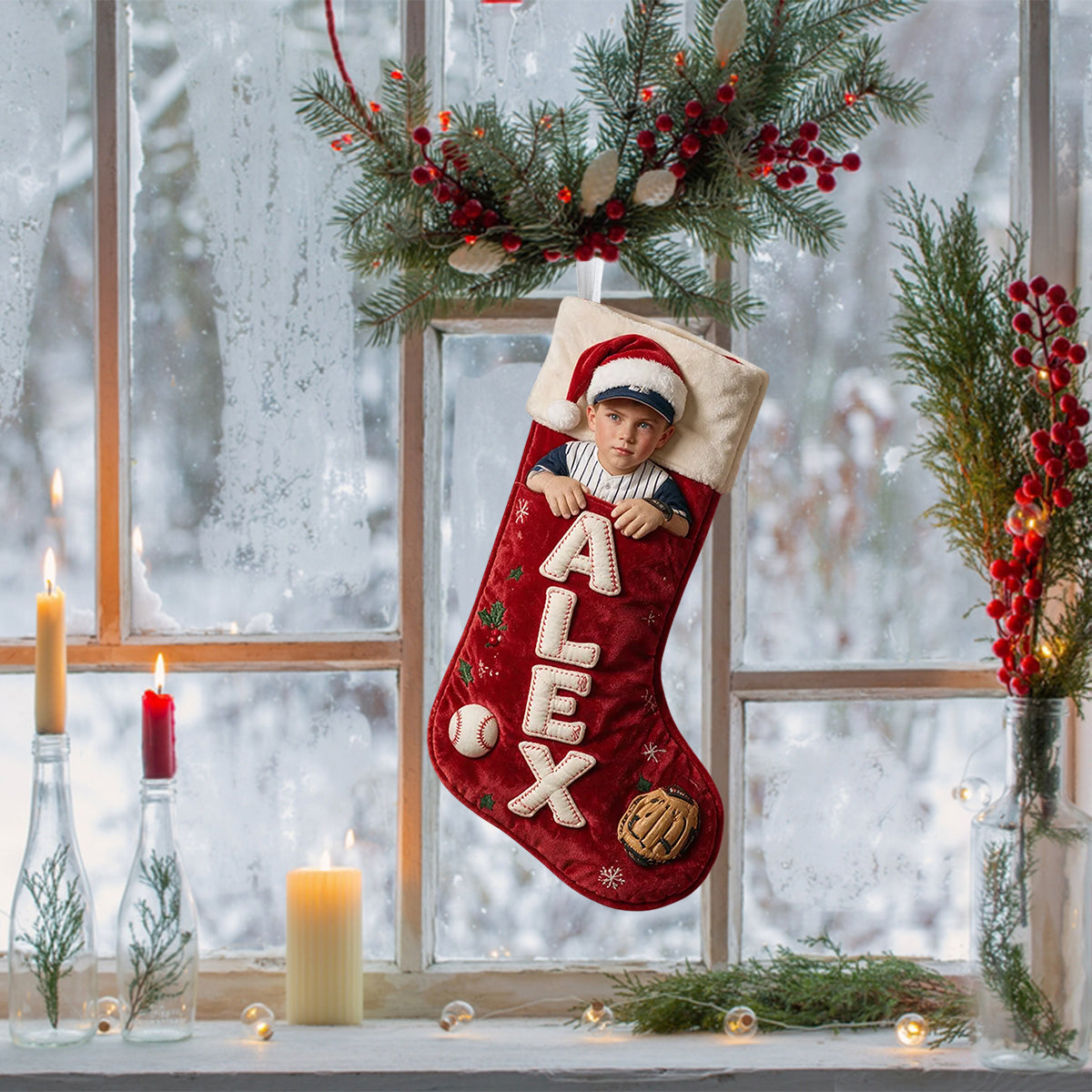 Custom Any Sport, Football, Baseball, Basketball, Volleyball... - Personalized Football Shaped Christmas Stocking