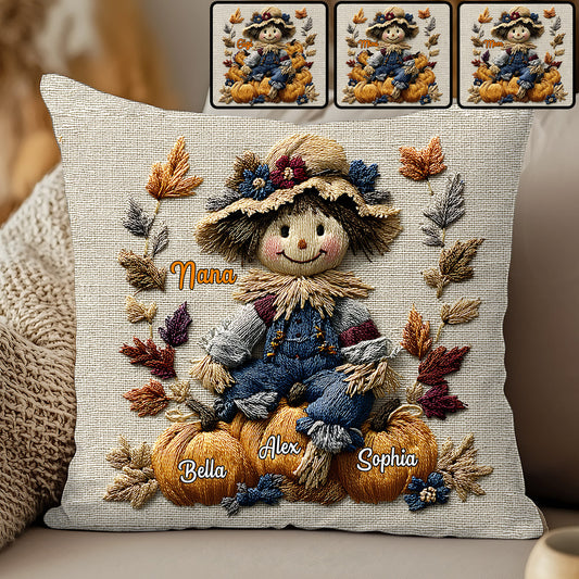 Nana's Little Pumpkins - Personalized Grandma Throw Pillow