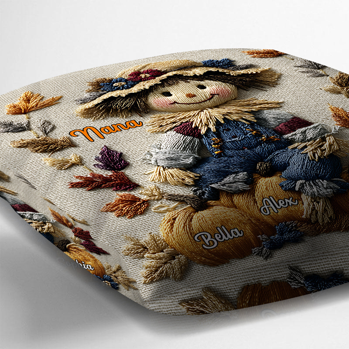 Coussin décoratif personnalisé « Petites citrouilles de grand-mère »