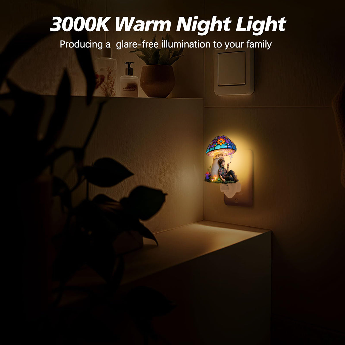 Magic Smoking Mushroom - Personalized Hippie Acrylic Plug-In Night Light