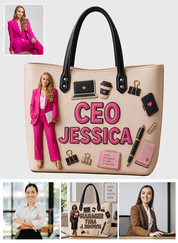 Any Photo, Job Title - Personalized Colleague Leather Bag