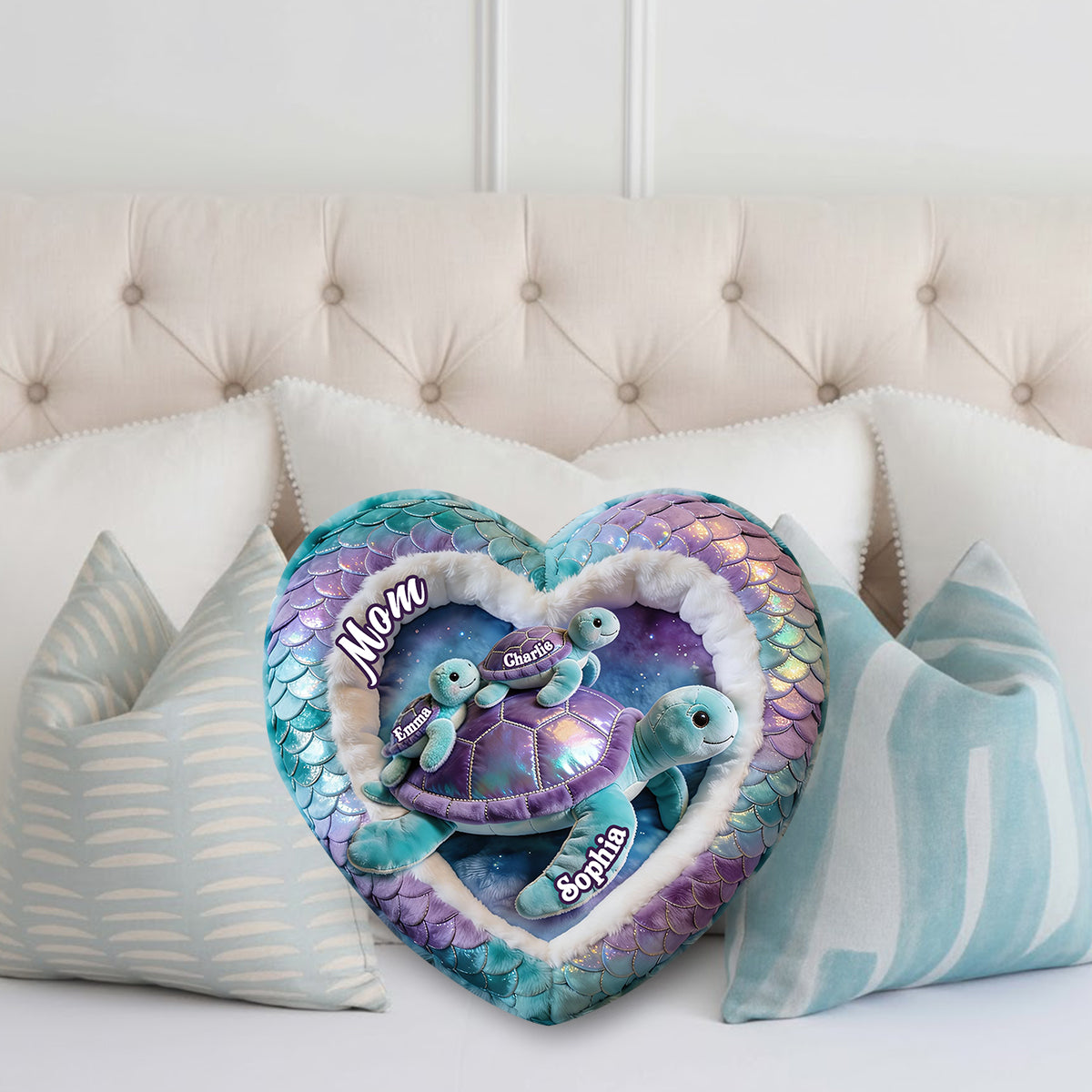 Nana Turtle Gift For Mom Grandma - Personalized Grandma Faux Fur Shaped Pillow