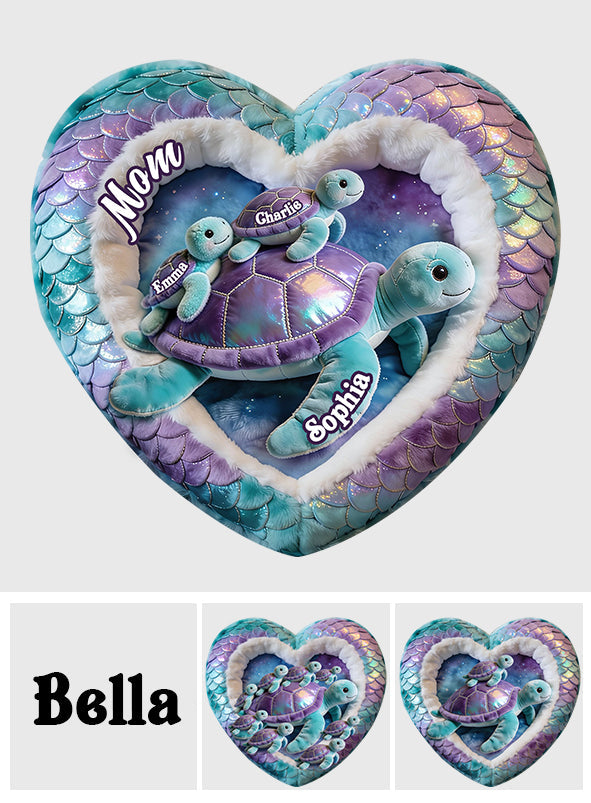 Nana Turtle Gift For Mom Grandma - Personalized Grandma Faux Fur Shaped Pillow