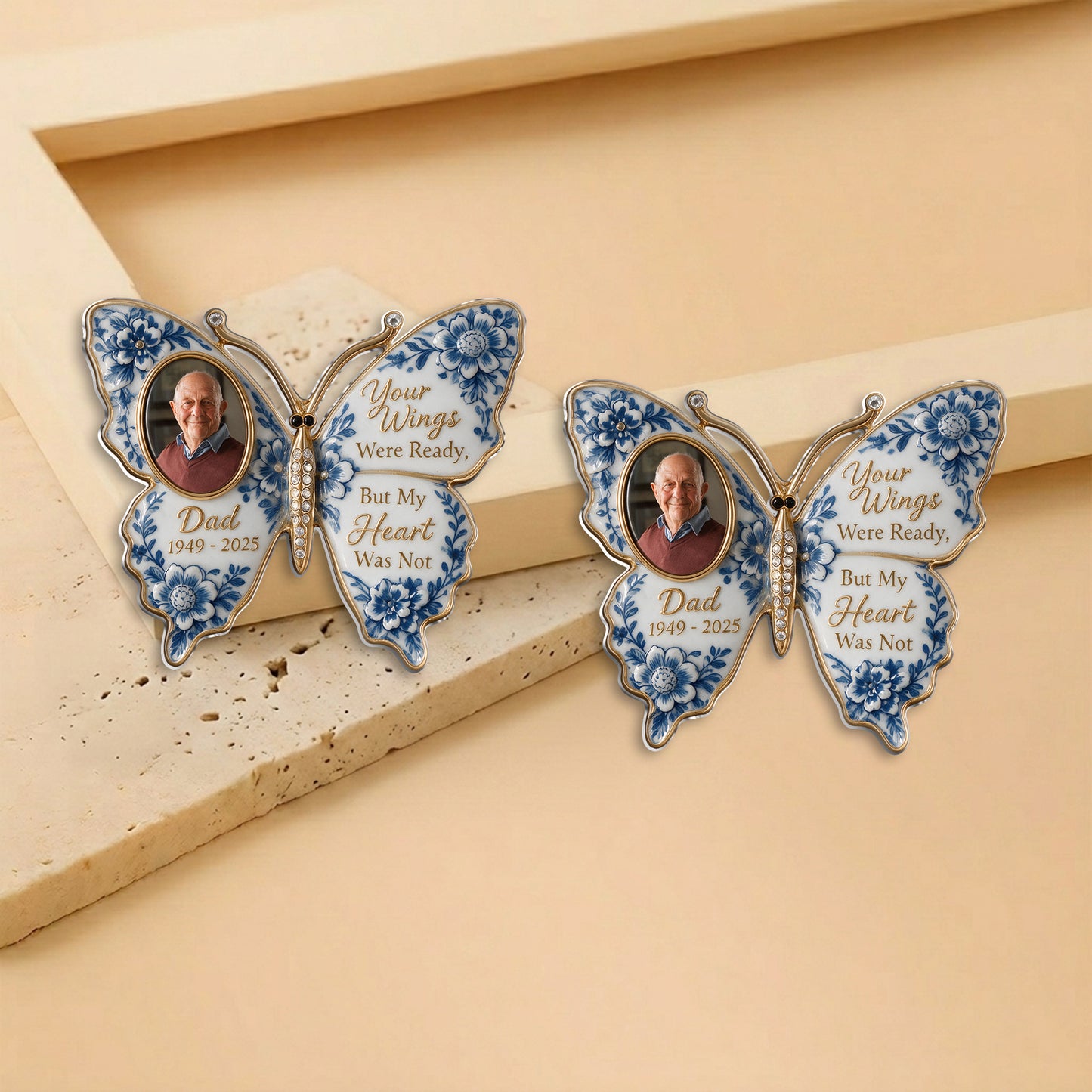 Your Wings Were Ready, But My Heart Was Not - Personalized Memorial 3D Embossed Enamel Pin