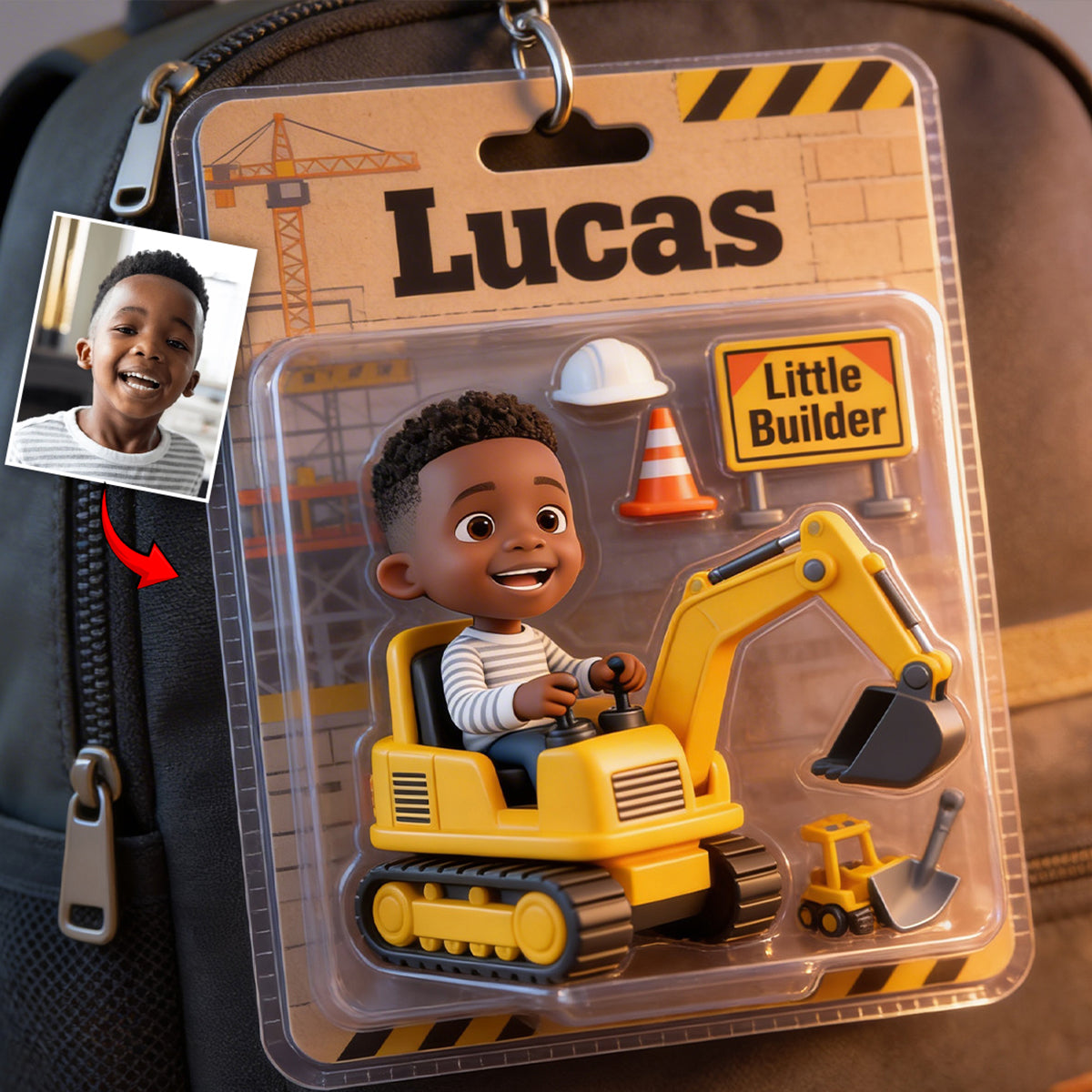 Little Builder - Personalized Kid Keychain