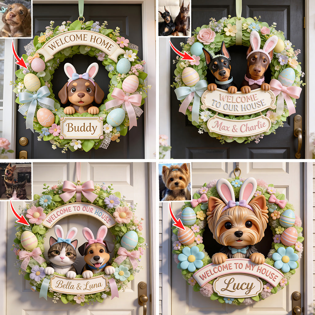 Any Photo Easter's Day Gift - Personalized Dog Custom Shaped Wood Sign