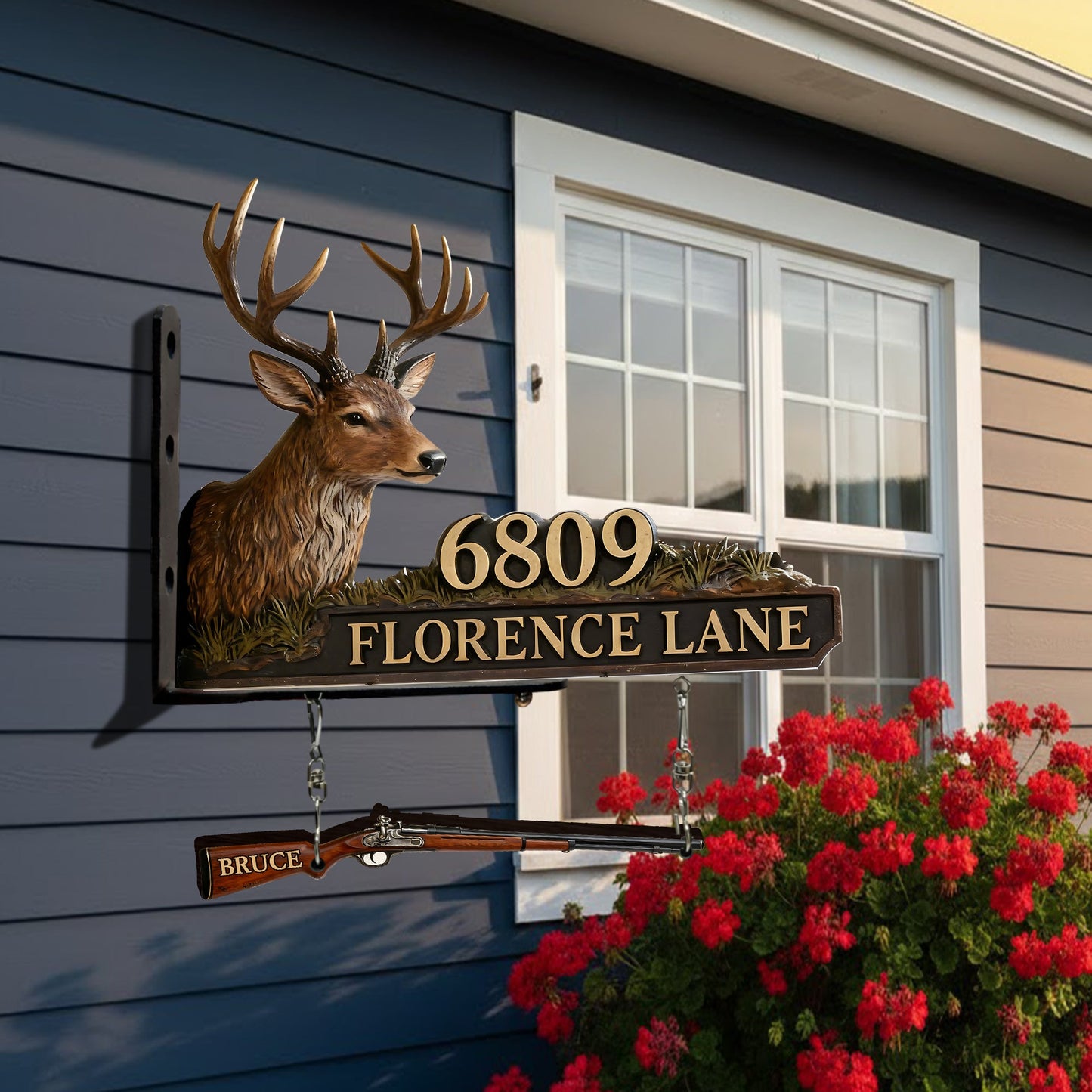 Deer Head - Personalized Hunting Wooden Wall Mount Sign