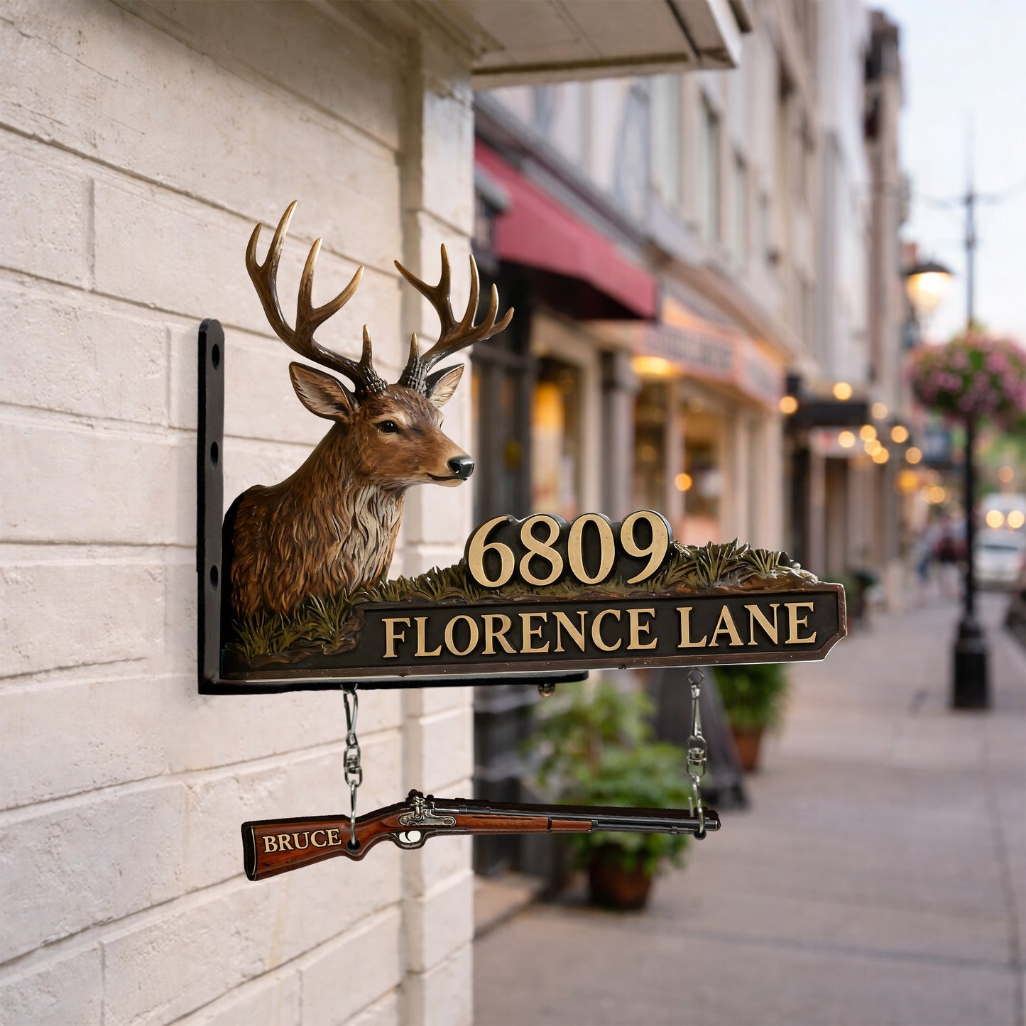 Deer Head - Personalized Hunting Wooden Wall Mount Sign