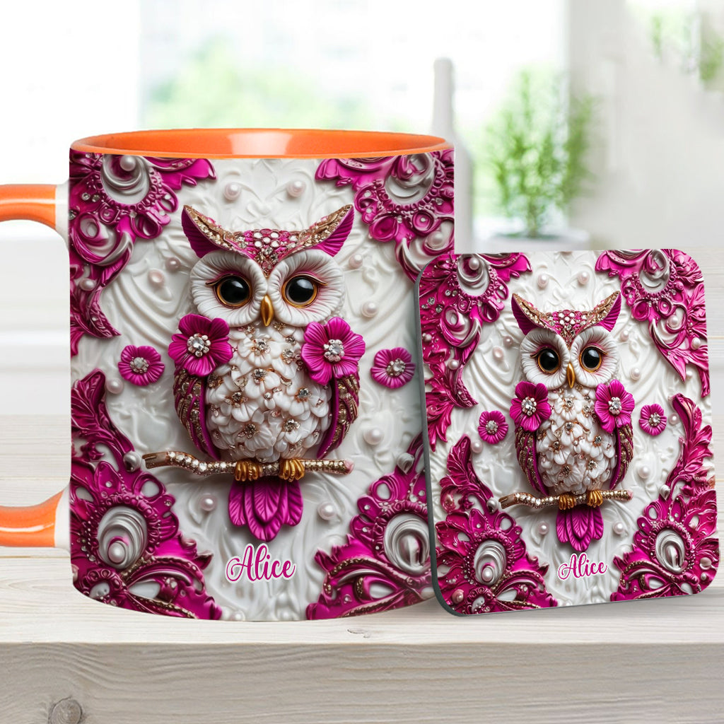 Chouette Magique - Mug et sous-verre personnalisés avec motif hibou