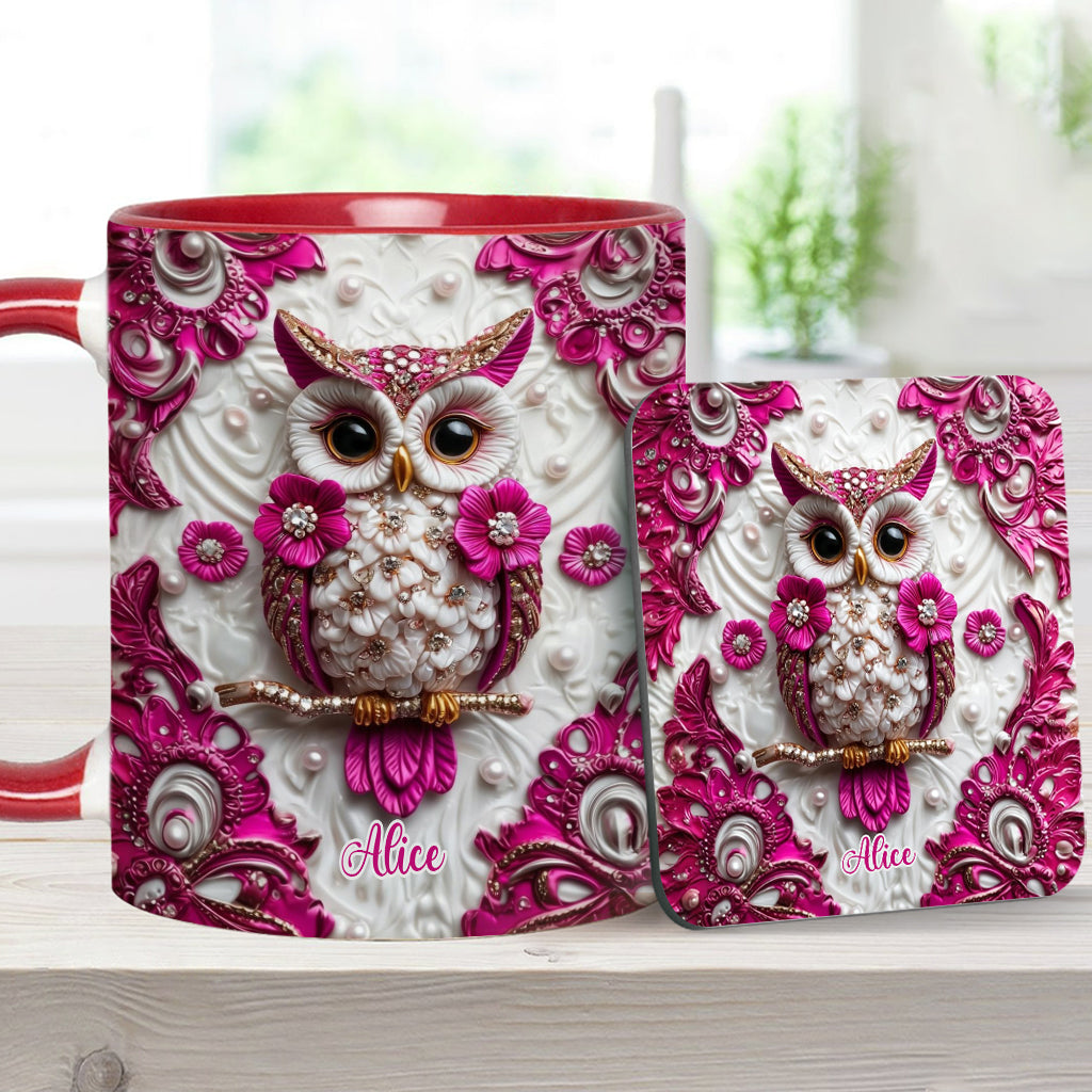 Chouette Magique - Mug et sous-verre personnalisés avec motif hibou