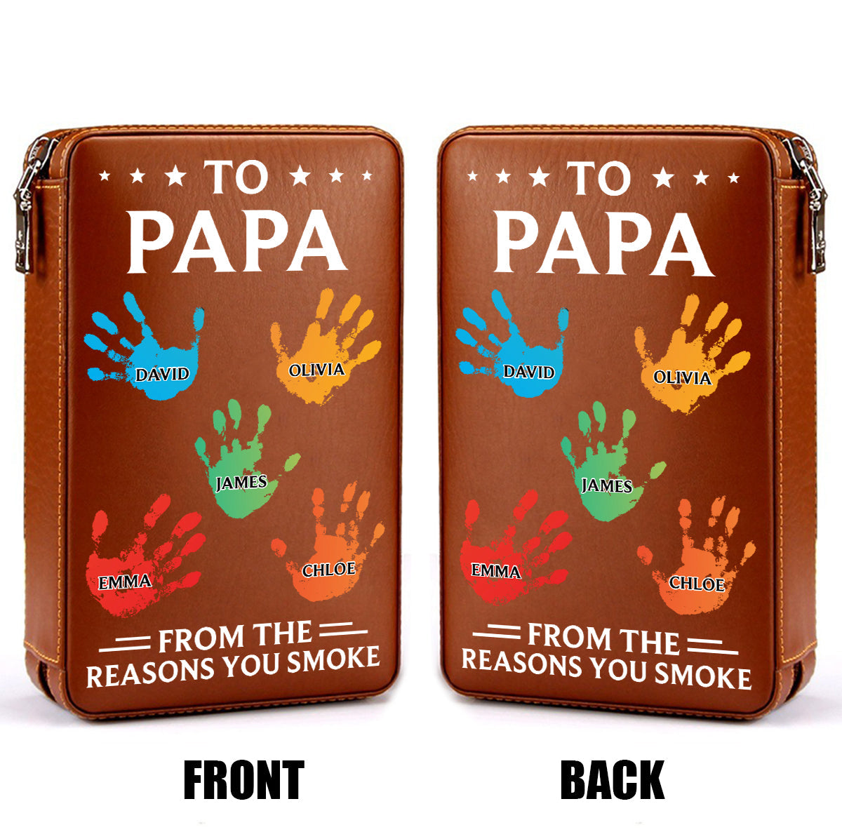 To Dad From The Reasons You Smoke - Personalized Father Travel Cigar Humidor Case