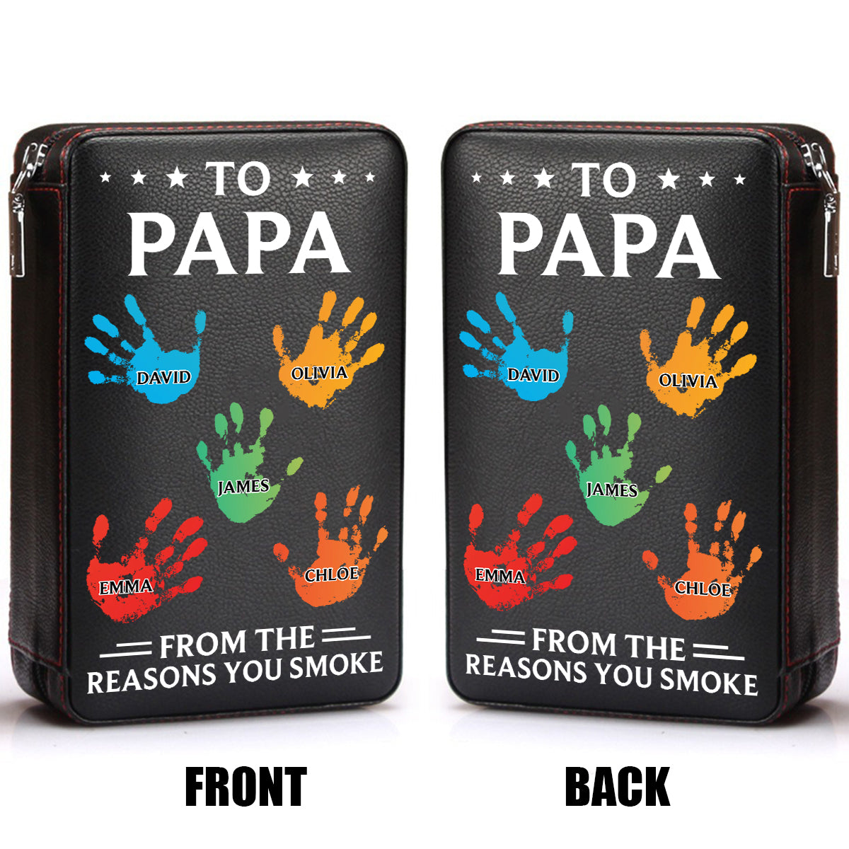 To Dad From The Reasons You Smoke - Personalized Father Travel Cigar Humidor Case