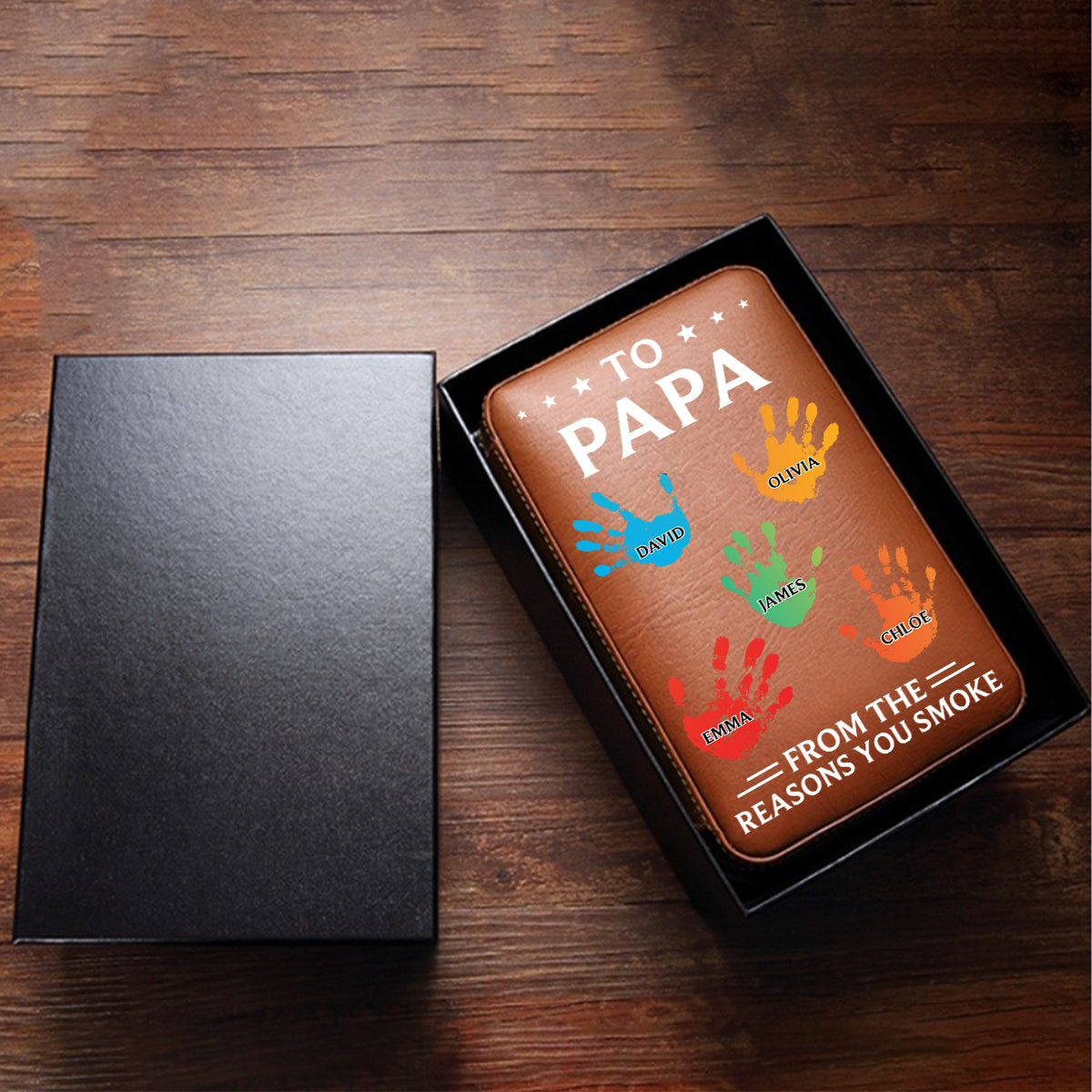 To Dad From The Reasons You Smoke - Personalized Father Travel Cigar Humidor Case