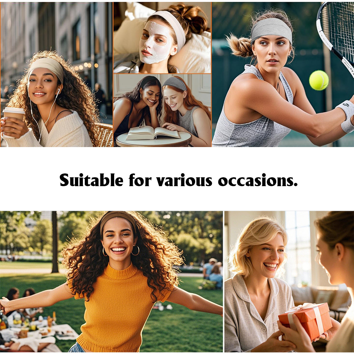 Bandeau/turban unisexe personnalisé à motif papillons colorés - Style hippie