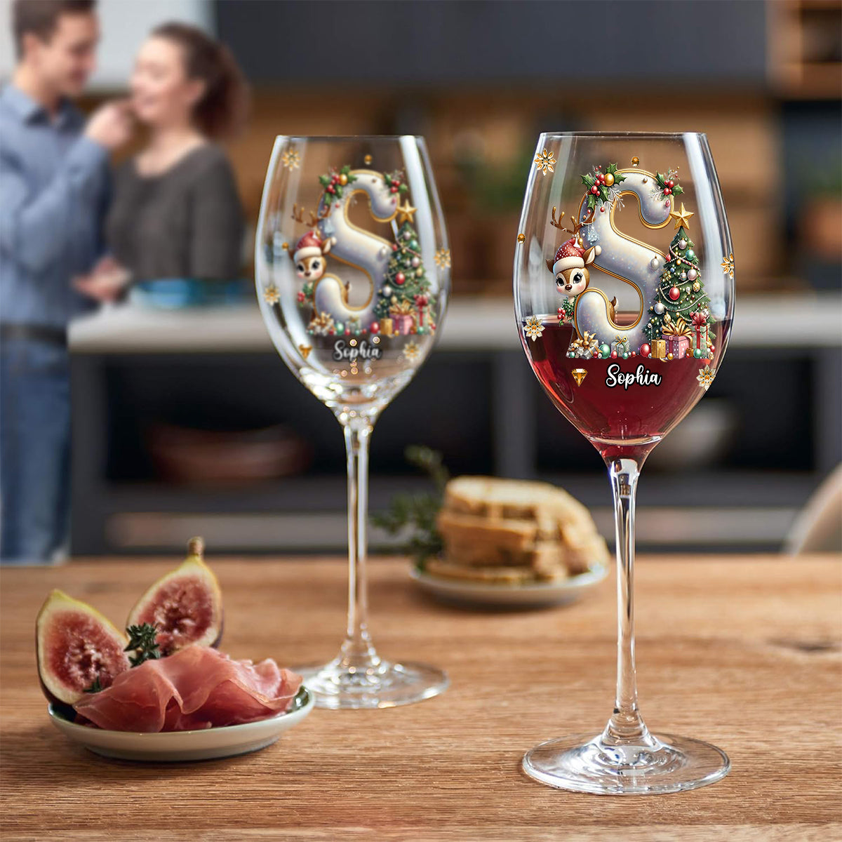 Sparkle Family - Personalized Family Wine Glass With Long Stem