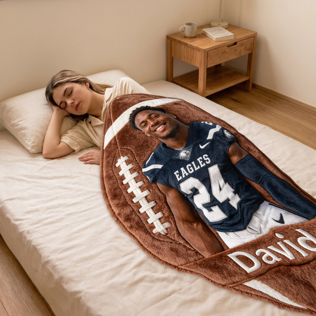 Tout Sport Tout Ballon - Couverture en Fleece en Forme de Football Personnalisée