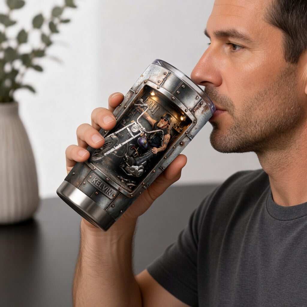 Fueled By Freedom - Personalized Biker Tumbler