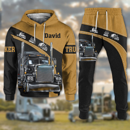 Chauffeur routier - Sweat à capuche et pantalon de survêtement personnalisés pour camionneur