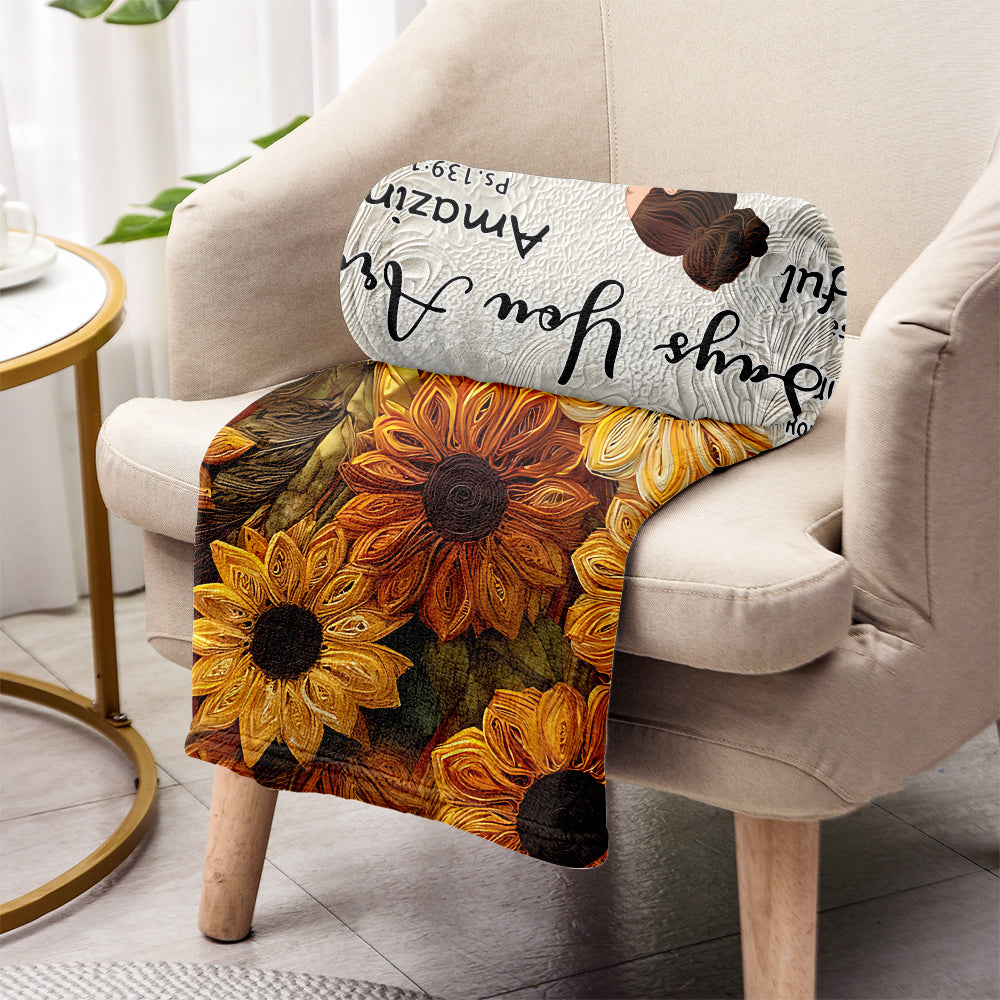 God Says You Are - Personalized African American Blanket