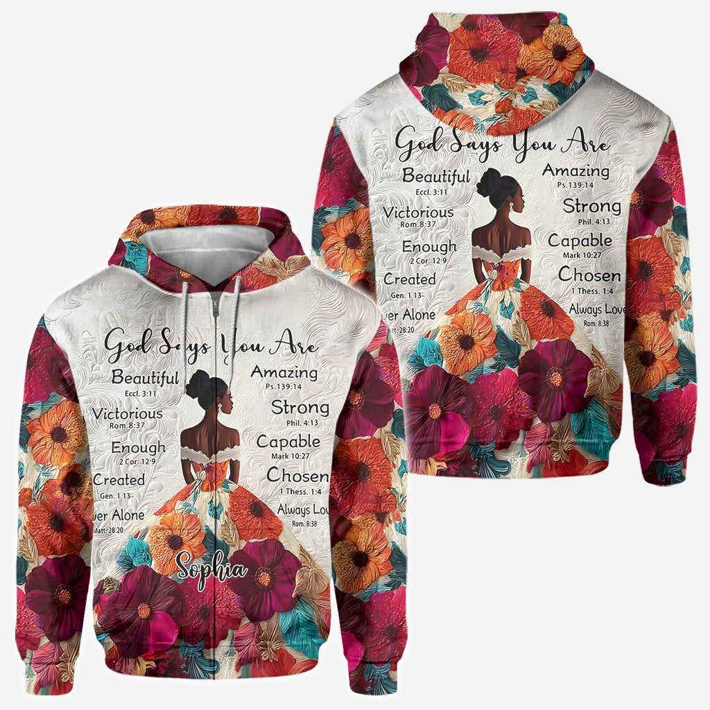 Dieu dit que tu es - T-shirt personnalisé afro-américain intégral