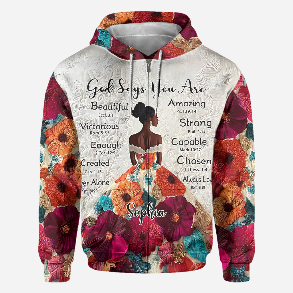 Dieu dit que tu es - T-shirt personnalisé afro-américain intégral