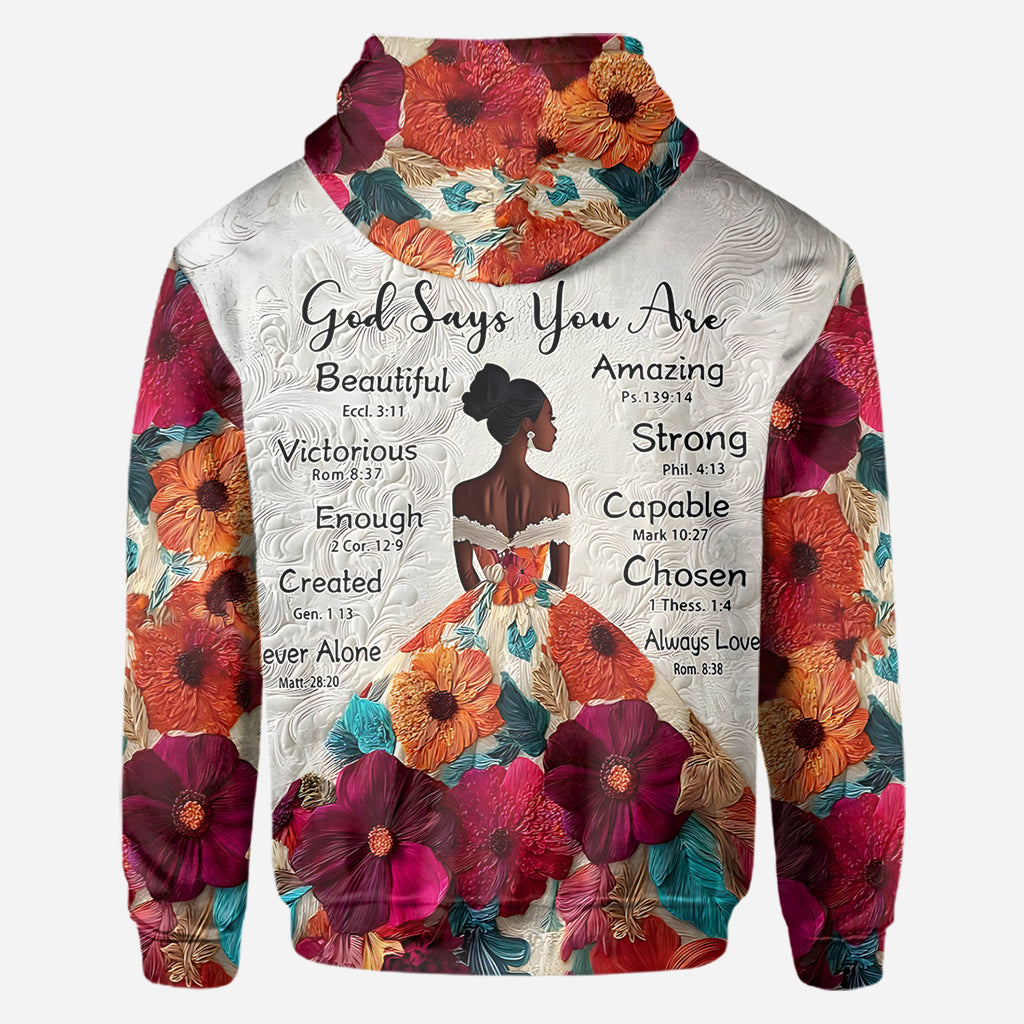 Dieu dit que tu es - T-shirt personnalisé afro-américain intégral