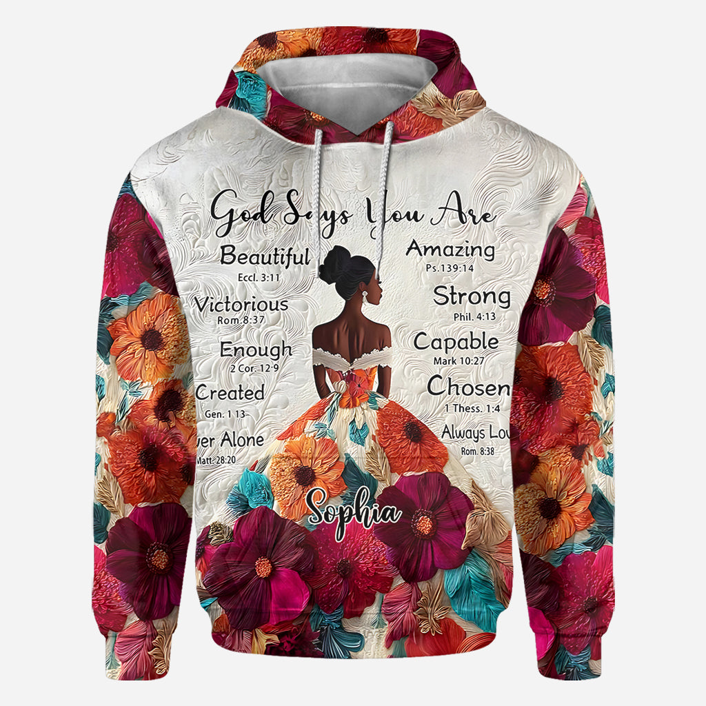 Dieu dit que tu es - T-shirt personnalisé afro-américain intégral