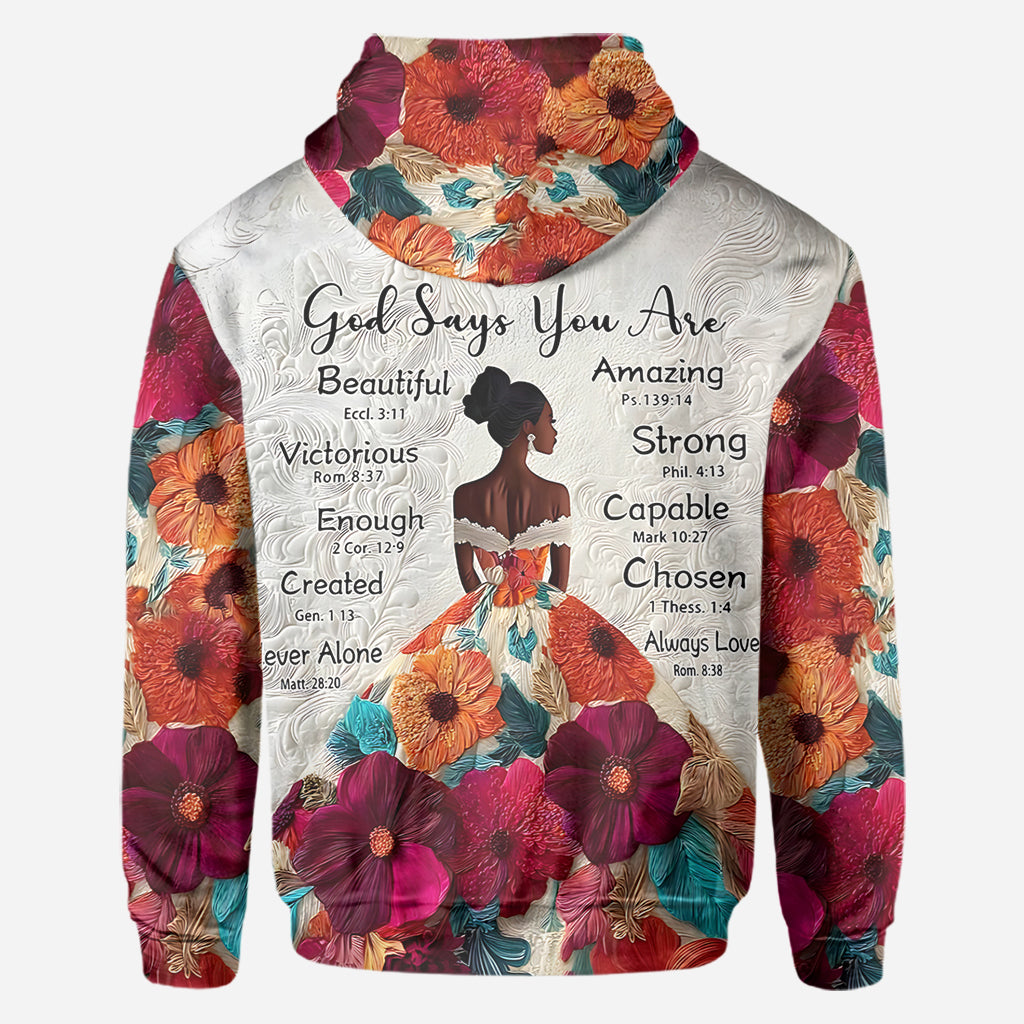 Dieu dit que tu es - T-shirt personnalisé afro-américain intégral