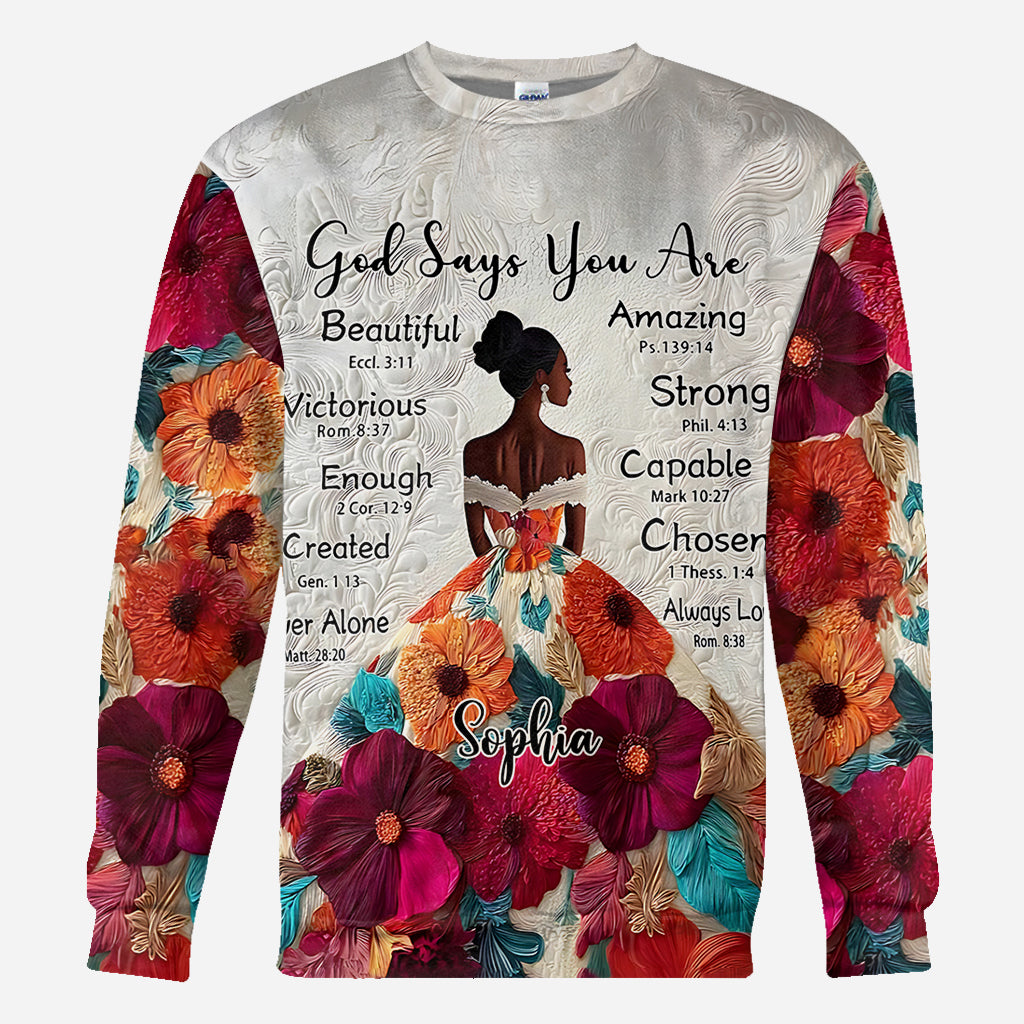 Dieu dit que tu es - T-shirt personnalisé afro-américain intégral