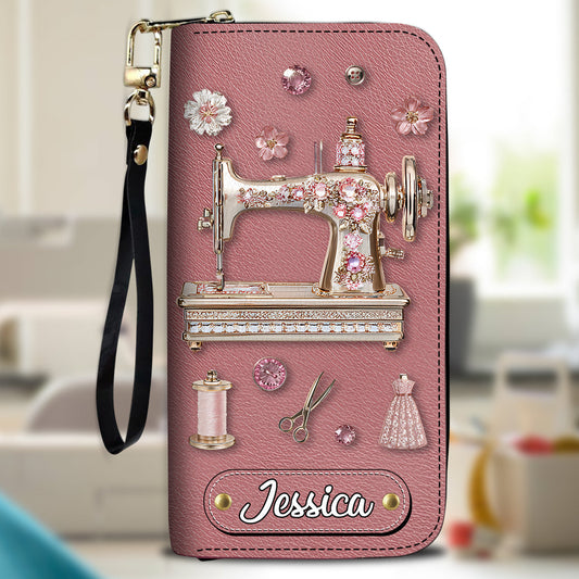 Beautiful Sewing Machine - Personalized Sewing Leather Long Wallet