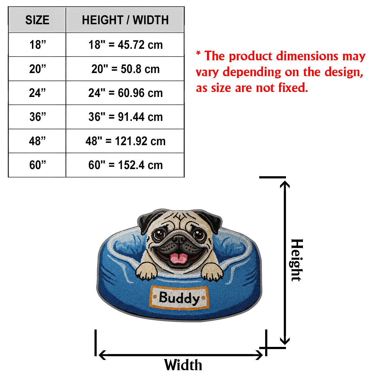 Tapis à poils longs personnalisé Happy Peeking Dog -