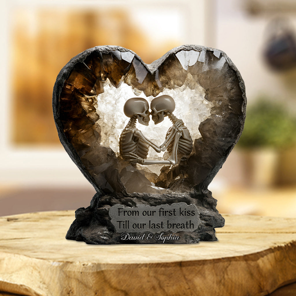 De notre premier baiser - Plaque acrylique personnalisée pour couple, en forme de pièce unique