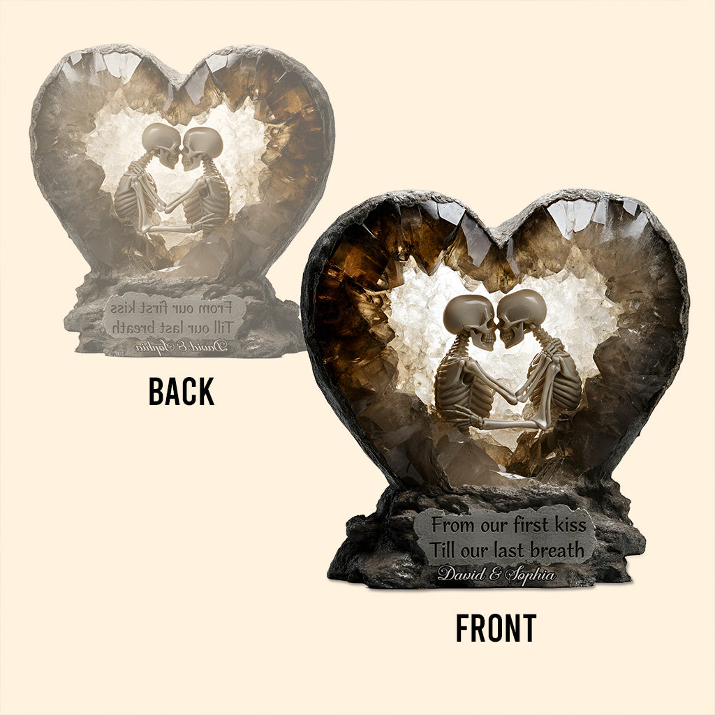 De notre premier baiser - Plaque acrylique personnalisée pour couple, en forme de pièce unique