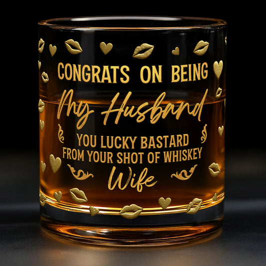 Félicitations pour être mon mari ! – Verre à whisky personnalisé pour couple