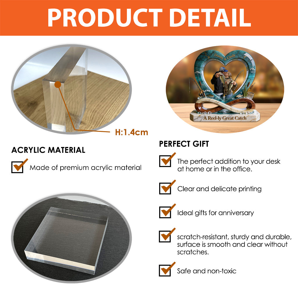 A Reel-ly Great Catch - Personalized Fishing Custom Shaped Acrylic Plaque