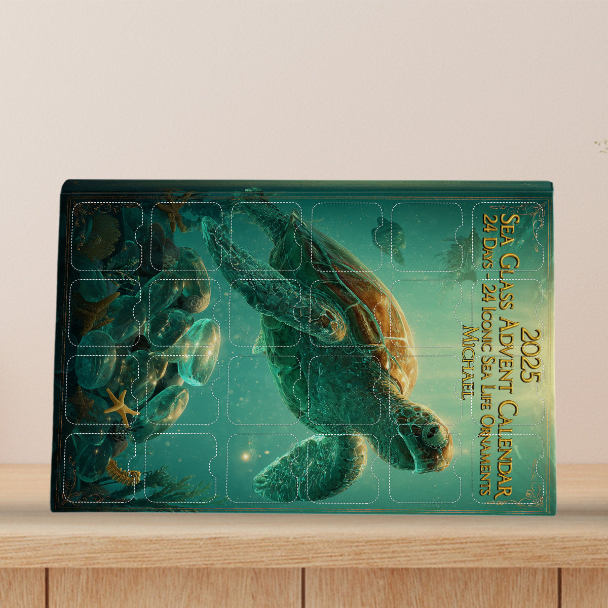 Amoureux de la plage - Calendrier de l'Avent personnalisé pour les amoureux de la mer avec décorations