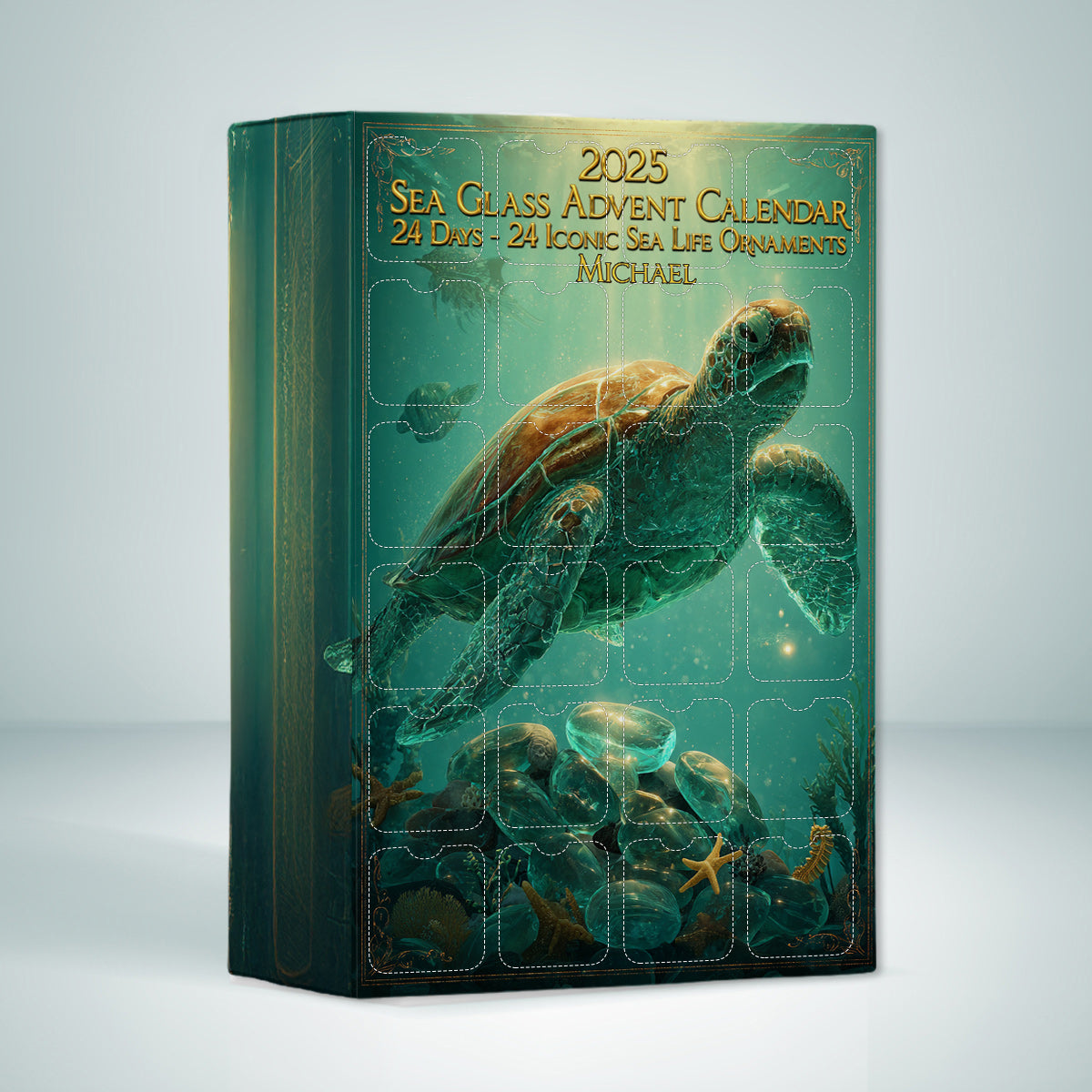 Amoureux de la plage - Calendrier de l'Avent personnalisé pour les amoureux de la mer avec décorations