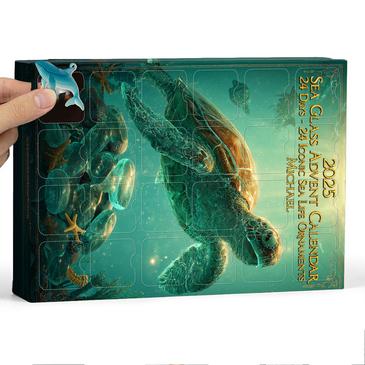 Amoureux de la plage - Calendrier de l'Avent personnalisé pour les amoureux de la mer avec décorations