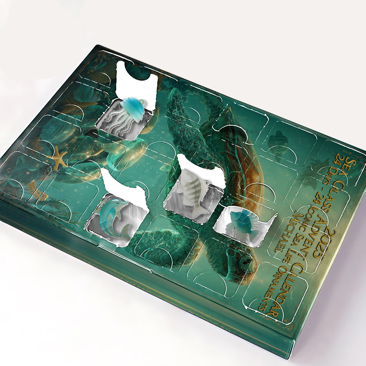 Amoureux de la plage - Calendrier de l'Avent personnalisé pour les amoureux de la mer avec décorations