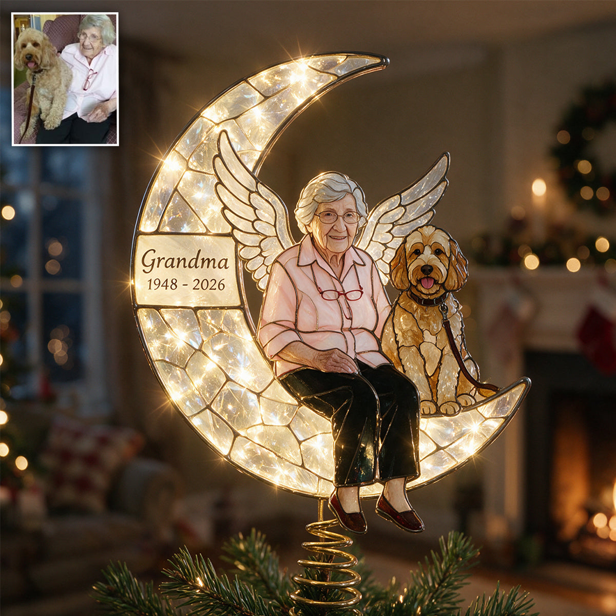 I'm Always With You - Personalized Memorial LED Light Tree Topper