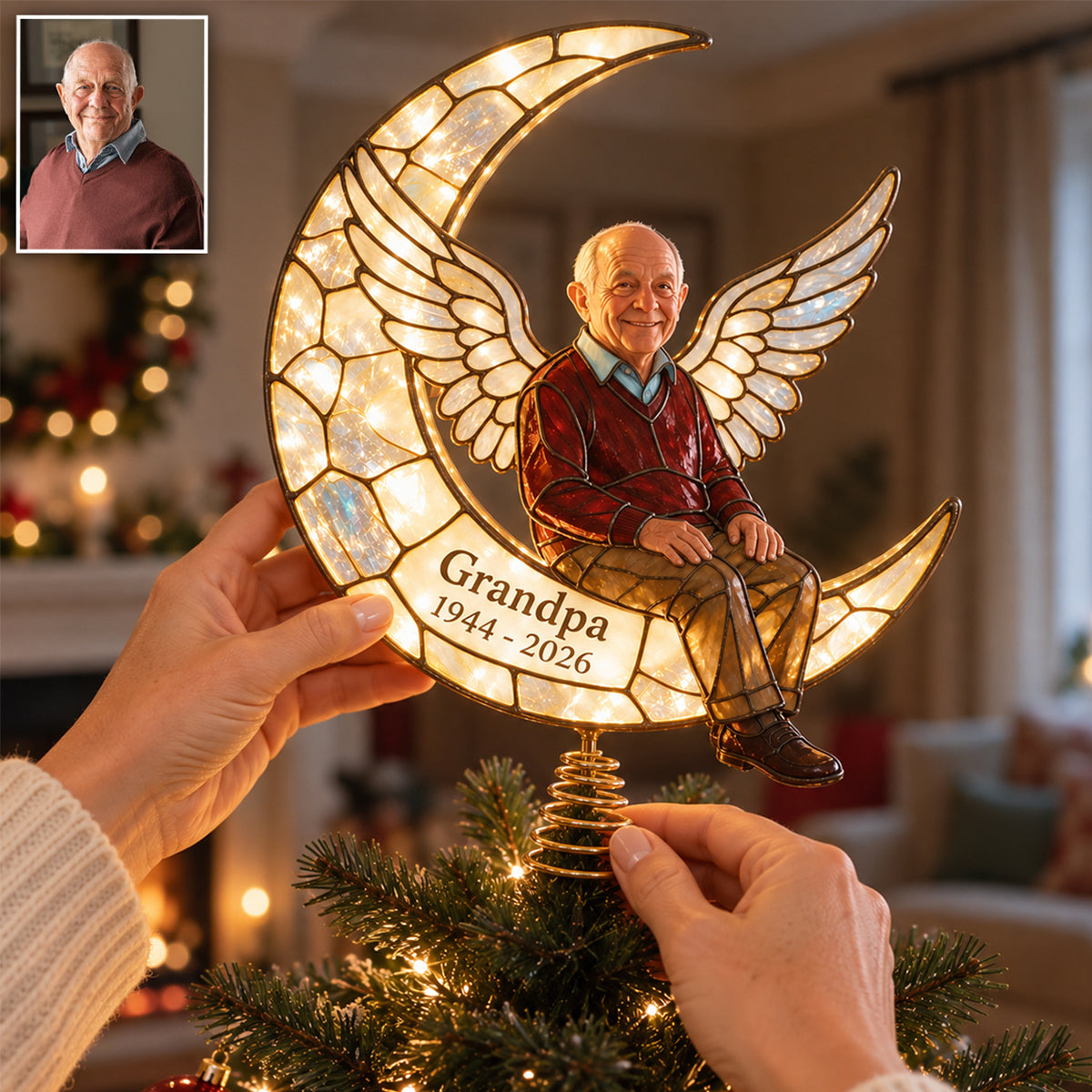 I'm Always With You - Personalized Memorial LED Light Tree Topper