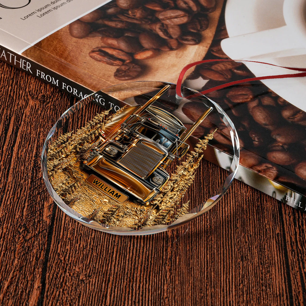 Meilleur chauffeur routier - Ornement en verre rond personnalisé pour camionneur