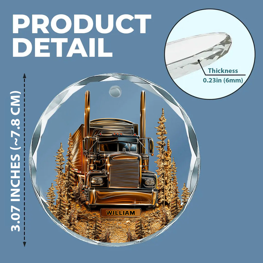 Meilleur chauffeur routier - Ornement en verre rond personnalisé pour camionneur