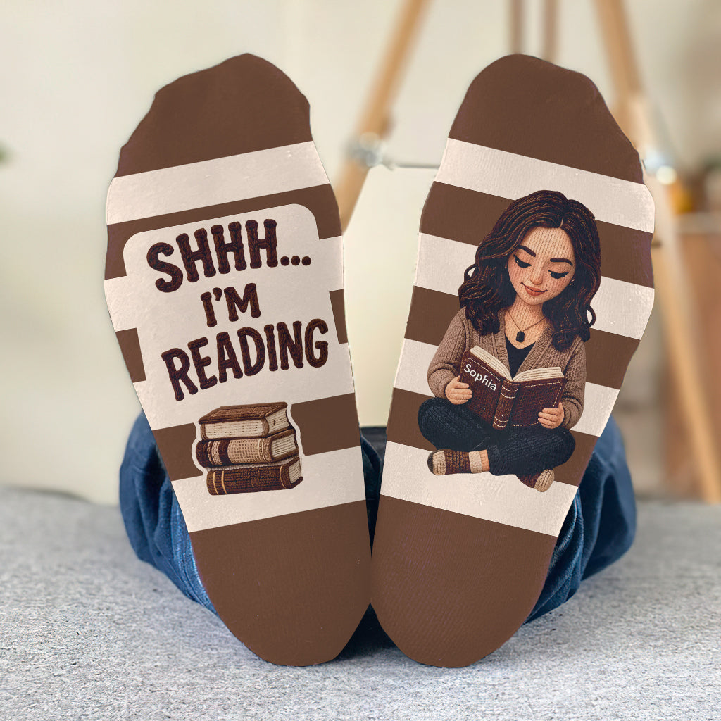 Chut… Je lis - Chaussettes personnalisées