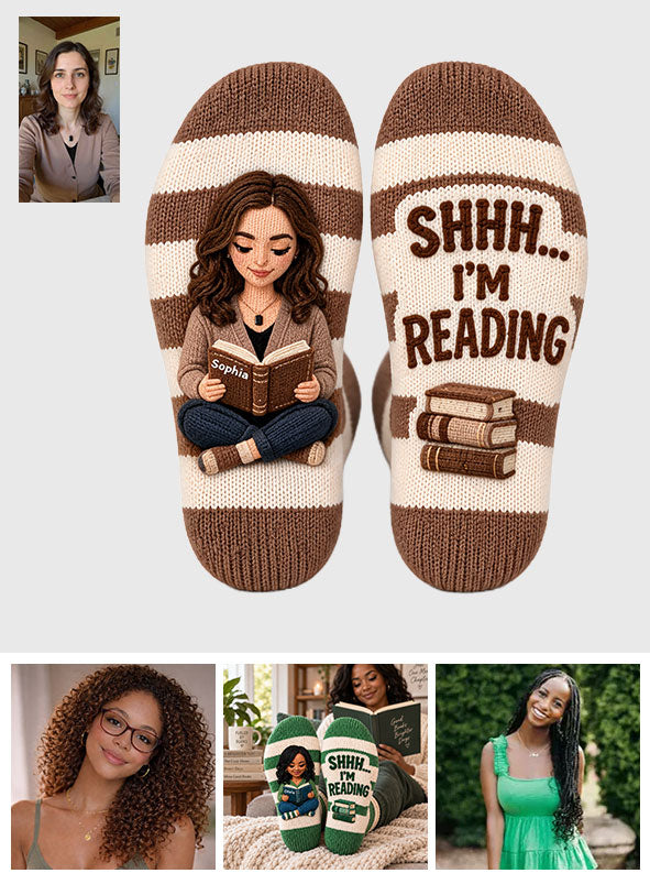 Chut… Je lis - Chaussettes personnalisées