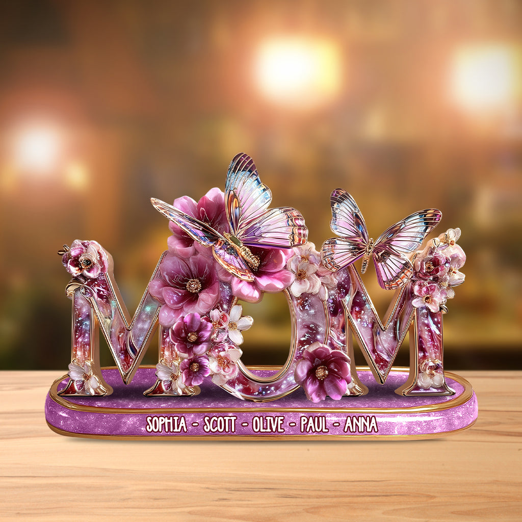 Gift For Mom Flower - Personalized Mother Custom Shaped Acrylic Plaque