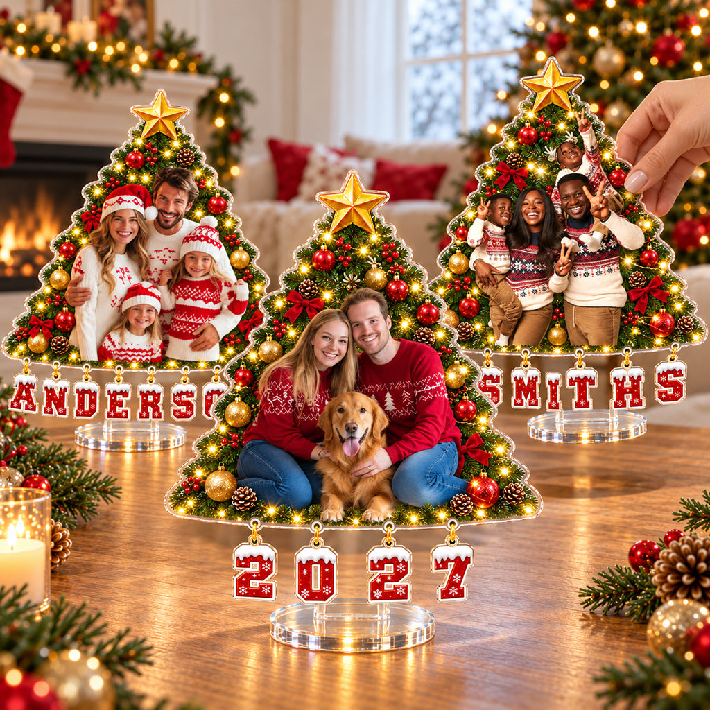 Family Forever Christmas Gift For Family Members - Personalized Family Light Up Standee With Charms