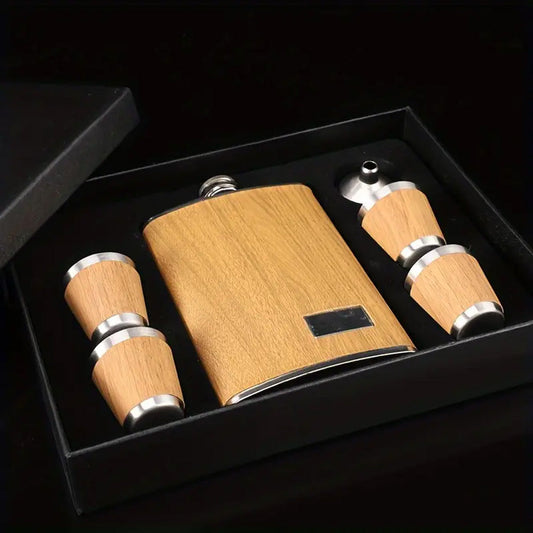 Coffret à vin avec flasque pour homme